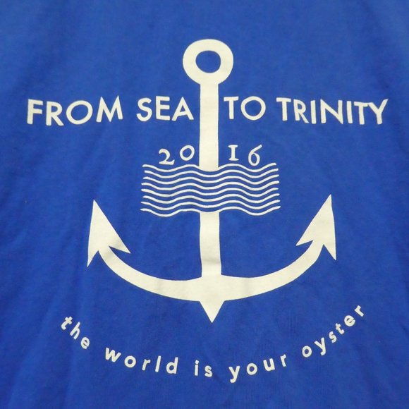 GILDAN Ultra Cotton, medium, blue sleeveless graphic tank top, GUC - Picture 1 of 12